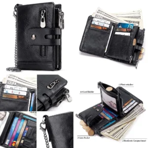 Cartera de Cuero con Cadena: Tu Aliada Oscura y Funcional