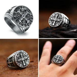 Anillo Templario Acero Inoxidable: Símbolo Medieval para Hombres