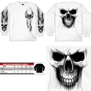 Camisa Larga Calavera Fantasma Hot Leathers