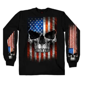 Camisa Calavera Patriota Hot Leathers Negra 3XL