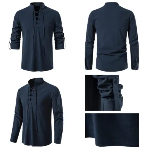 Camisa Punk Renacentista: Estilo Gótico y Rock sin Botones