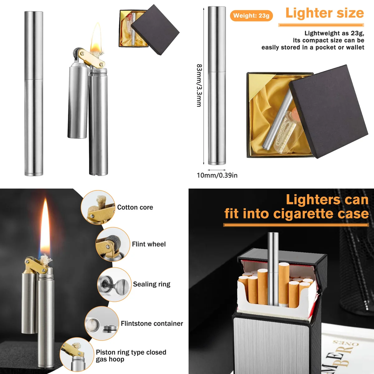 Mechero Latón Vintage: Estilo Rebelde y Funcionalidad