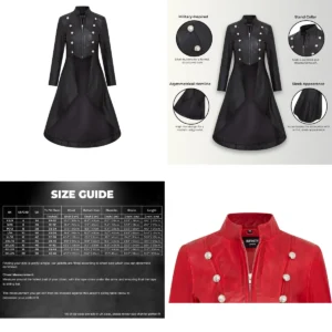 Abrigo Gótico Eduardiano: Cuero Negro para Rebeldes