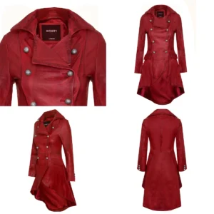 Abrigo Victoriano Gótico Mujer: Cuero Auténtico y Diseño Único