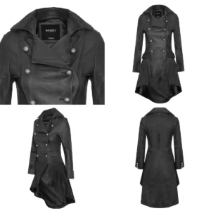 Abrigo Gótico Victoriano: Cuero Auténtico para Tu Estilo