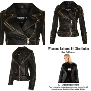 Chaqueta Motera Cuero Negro Mujer: Estilo Gótico Rebelde