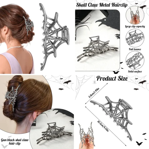 Pinza Telaraña Metal: Sujeción Gótica Implacable