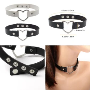 Gargantilla Corazón Gótico: Estilo Punk Rock Ajustable