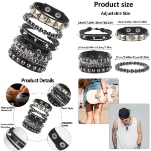 Pulseras Punk Rock: Estilo Crudo, Calidad Real