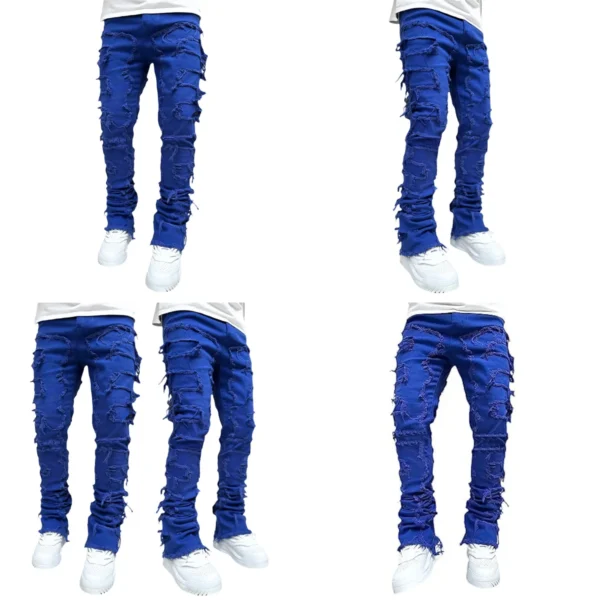 Jeans Góticos Apilados: Estilo Harajuku con Toque Punk