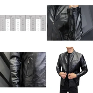 Chaqueta Cuero PU Slim Fit: Estilo Motero para el Rebelde Urbano