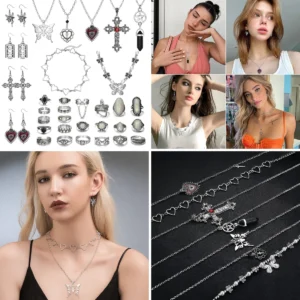 Juego Joyería Gótica y Alternativa: 33 Piezas Estilo Único