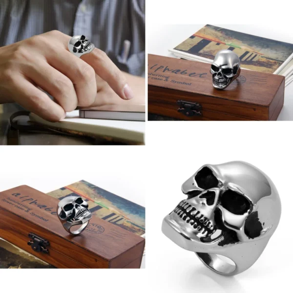 Anillo Calavera Acero Macizo: Declaración Audaz