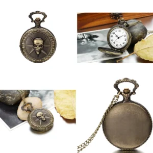 Colgante Calavera Caribe - Reloj Bolsillo Estilo Vintage
