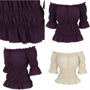 Blusa Victoriana Gótica Fuera del Hombro: Estilo y Misterio