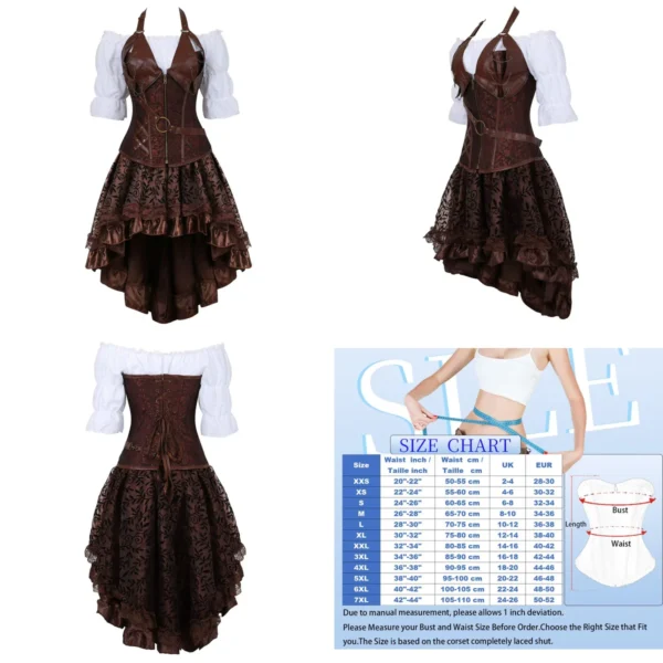 Corset Steampunk Josamogre: ¡Estilo Gótico y Rebelde!