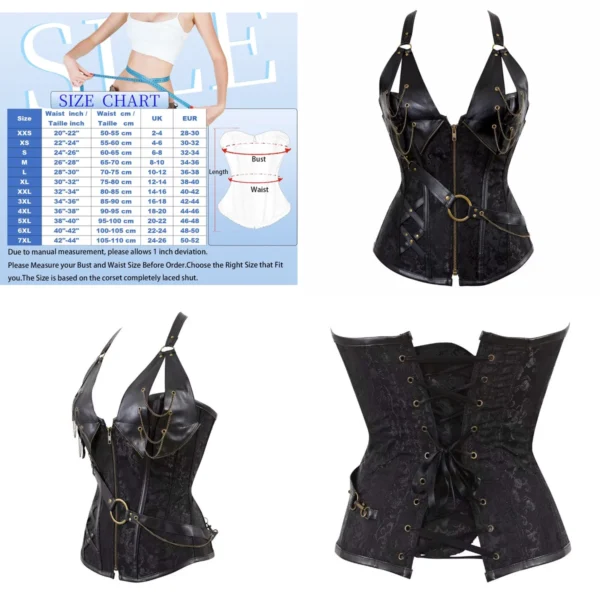 Corset Steampunk Cuero: Estilo Gótico y Rebelde