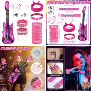 Accesorios Rock Star: Kit Gótico Punk para Noches Épicas