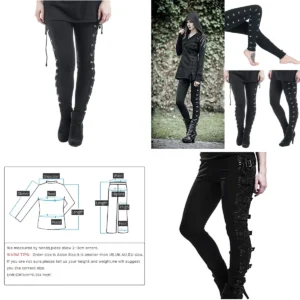 Leggings Punk con Remaches: Estilo Gótico y Steampunk