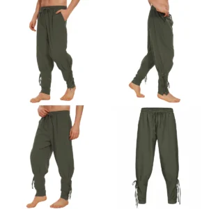 Pantalones Lino Medieval Vikingo Hombre