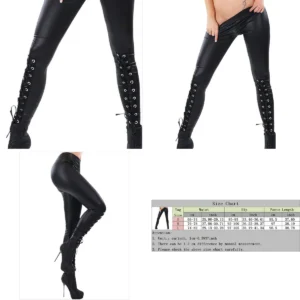 Leggings Punk Cruzados: Estilo Gótico con Tacto Suave