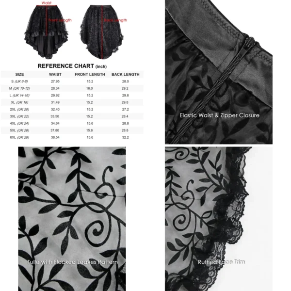 Falda Steampunk Tul Capas: Elegancia Oscura y Movimiento