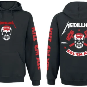 Metallica Kill 'Em All: Sudadera con Capucha Negra para Fans