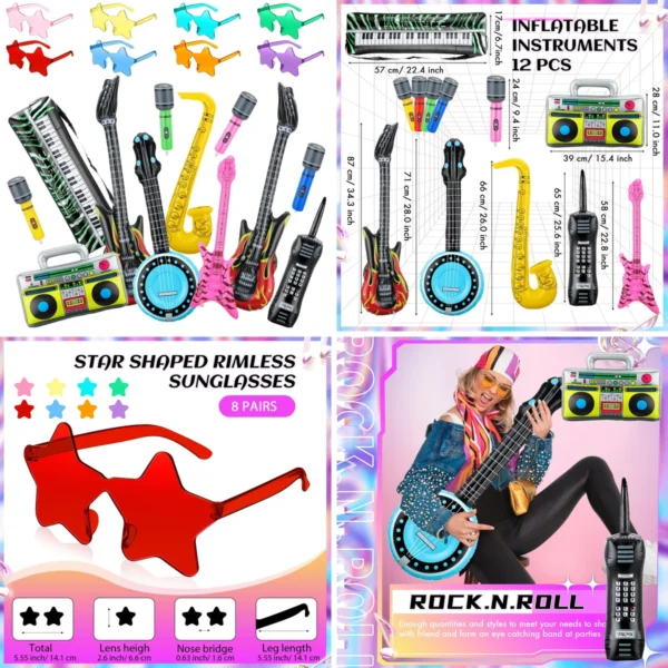 ¡Desata tu Estrella de Rock Interior! Set Inflable de Fiesta