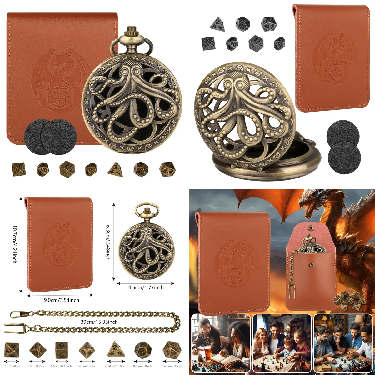 Dados Steampunk Pulpo: Colección Única