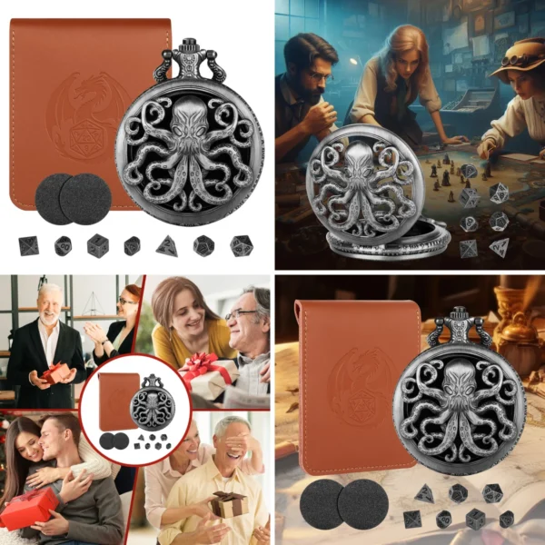 Dados Steampunk de Reloj de Bolsillo: Tu Tesoro Gótico