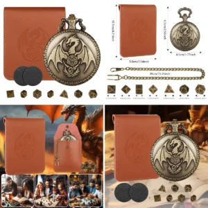 Dados Steampunk Reloj Bolsillo: ¡Estilo y Juego en Miniatura!