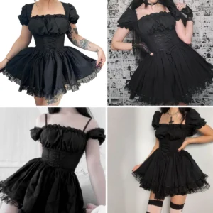 Minivestido Gótico Lolita: Encanto Vintage con Toques Punk