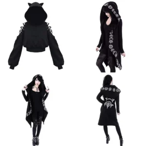 Chaqueta Steampunk Gótica Mujer: Estilo Retro y Oscuro