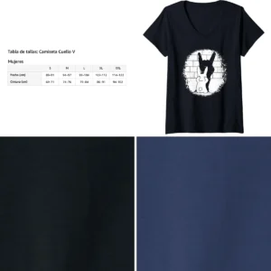 Camiseta Rock Diablo Conejo Marioneta Cuello V Mujer