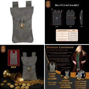 Bolsa de Cintura Medieval en Ante: Estilo y Funcionalidad