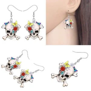 Pendientes Calavera Pirata Gótica - ¡Estilo Halloween!