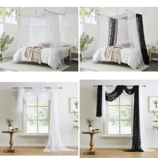 Bufanda Encaje Gótico Blanco 216" - Elegancia Oscura Duradera