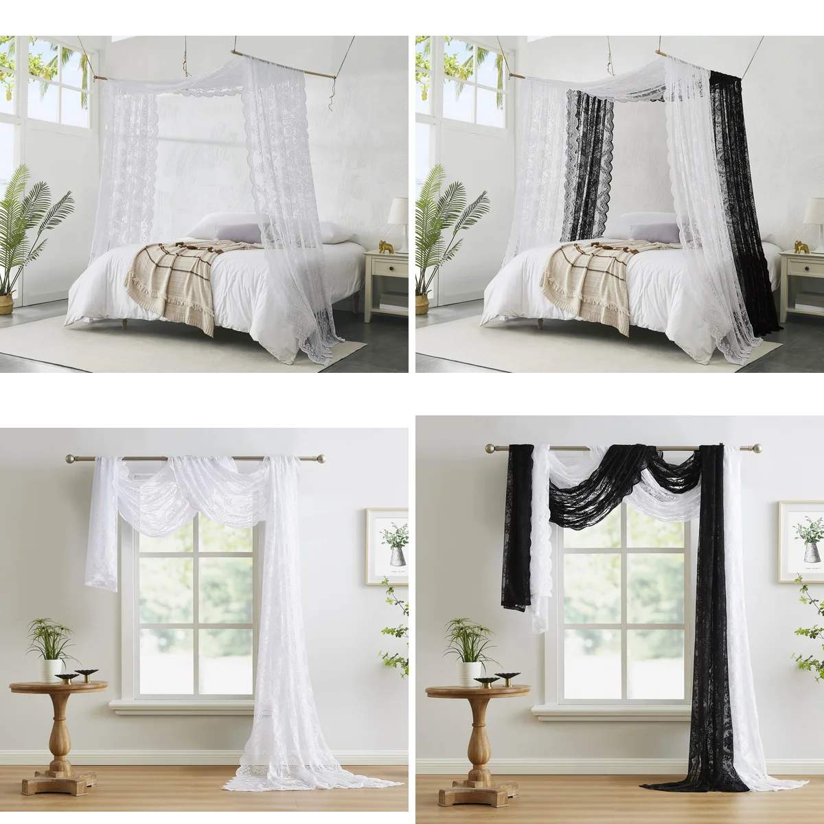 Bufanda Encaje Gótico Blanco 216" - Elegancia Oscura Duradera