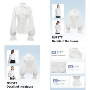 Blusa Gótica Victoriana: Estilo Único con Toque Oscuro