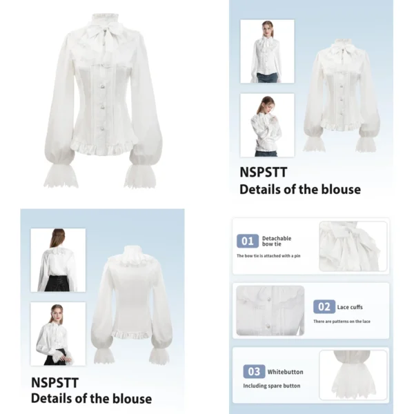 Blusa Gótica Victoriana: Estilo Único con Toque Oscuro