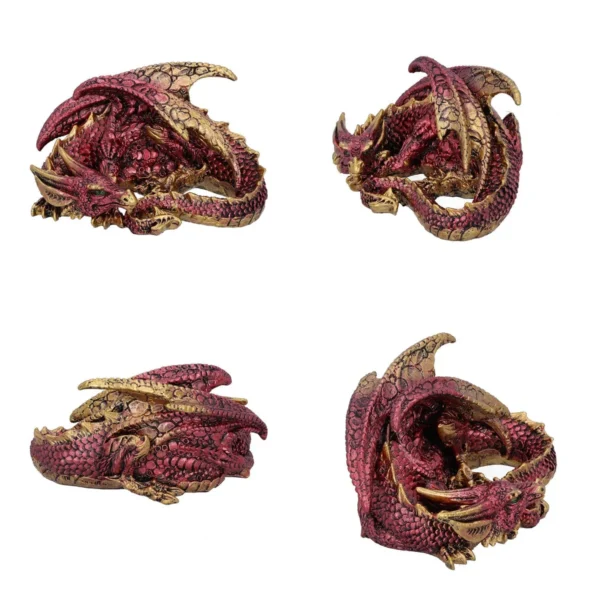 Figura Dragón Rojo y Dorado Nemesis Now: Detalle Épico