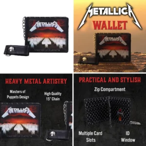 Cartera Gótica con Relieves: Estilo y Funcionalidad Negra