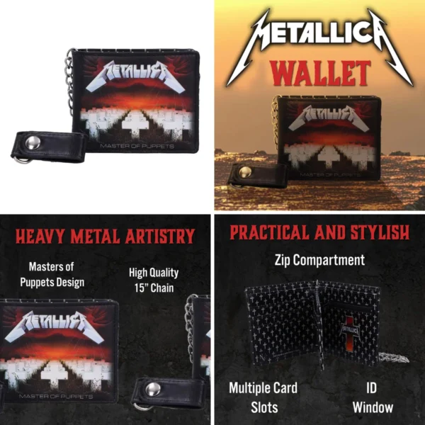 Cartera Gótica con Relieves: Estilo y Funcionalidad Negra