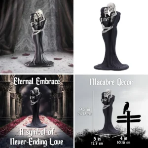 Abrazo Eterno Gótico: Figura Esqueleto Boda/Decoración Oscura