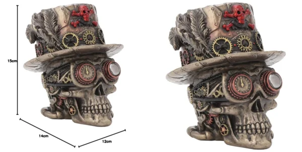 Figura Cráneo Mecánico Nemesis Now: Detalle Steampunk