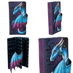 Cartera Dragón Azul: Estilo Gótico y Organización Impecable