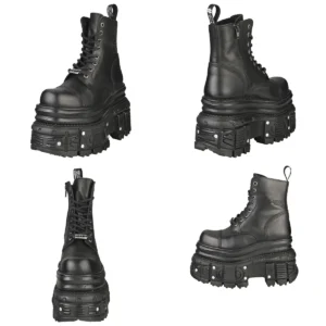 Botas New Rock Metal Plataforma Militar: ¡Domina la Noche!