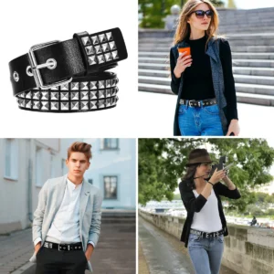 Cinturón Punk Tachuelas Pirámide: Tu Declaración Gótica