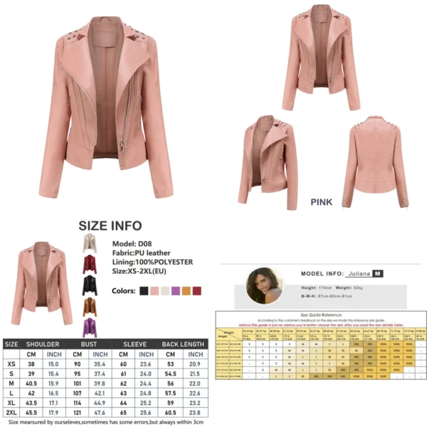 Chaqueta Moto Piel Sintética Mujer: Estilo Rebelde y Duradero