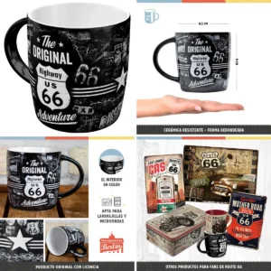 Taza Route 66: Tu Viaje Diario por la Legendaria Aventura